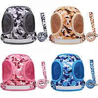 Reflective Camouflage Dog Harness & Leash Set – Breathable No-Pull Vest