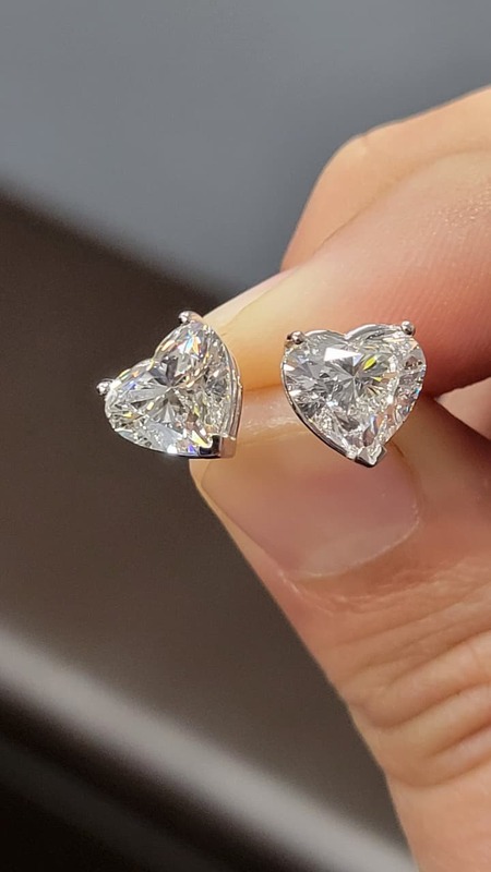 Heart Solitaire earstuds 2Ctw