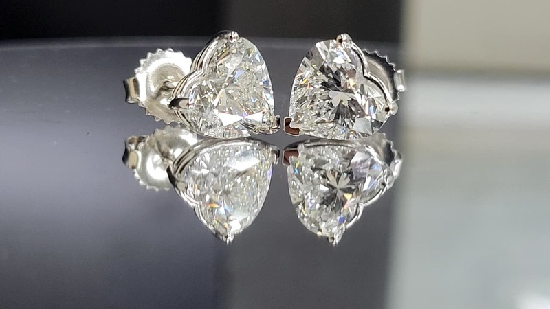 Heart Solitaire earstuds 2Ctw
