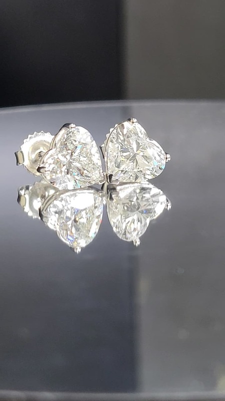 Heart Solitaire earstuds 2Ctw