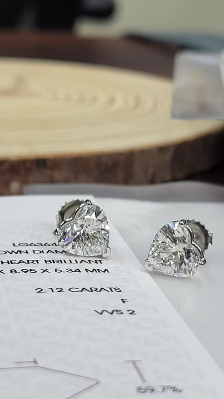 Heart Solitaire earstuds 2Ctw