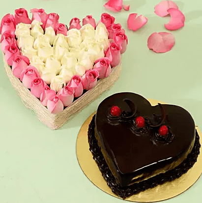 Heart Of Roses & Truffle Cake- Half Kg Heart Of Roses & Truffle Cake- Half Kg