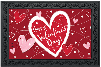 Heart Toss “Happy Valentine’s Day” Doormat