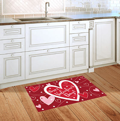 Heart Toss “Happy Valentine’s Day” Doormat