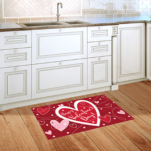Heart Toss “Happy Valentine’s Day” Doormat