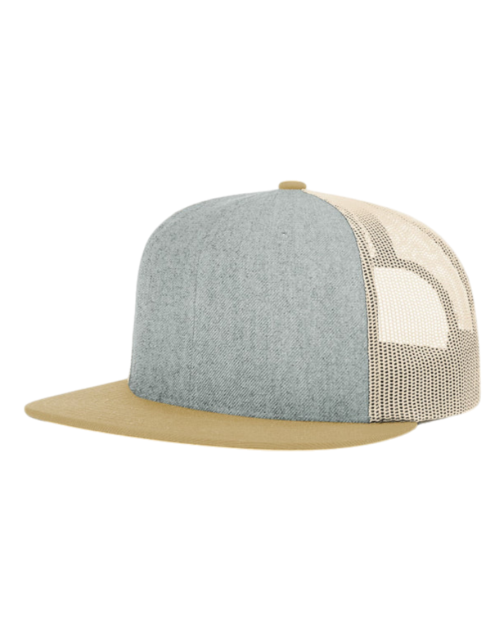 Richardson 511 Wool Blend Flatbill Trucker Hat Heather Grey/Birch/Biscuit Richardson 511 Wool Blend Flatbill Trucker Hat Heather Grey/Birch/Biscuit