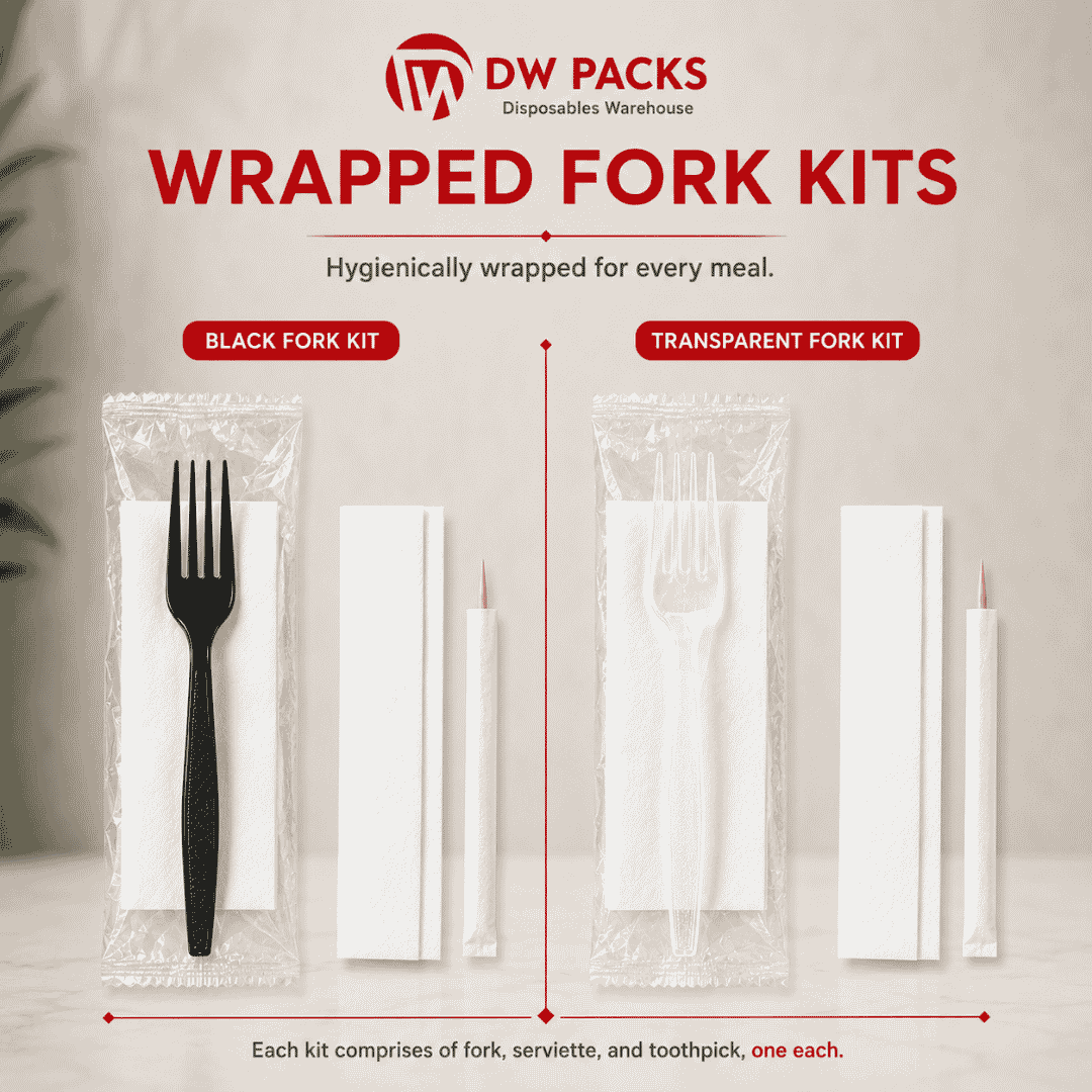 WRAPPED FORK KIT - HEAVY DUTY (BLACK / CLEAR)