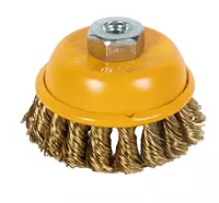75MM COPPER TWIST KNOT HEMMING CUP BRUSH,5/8-11