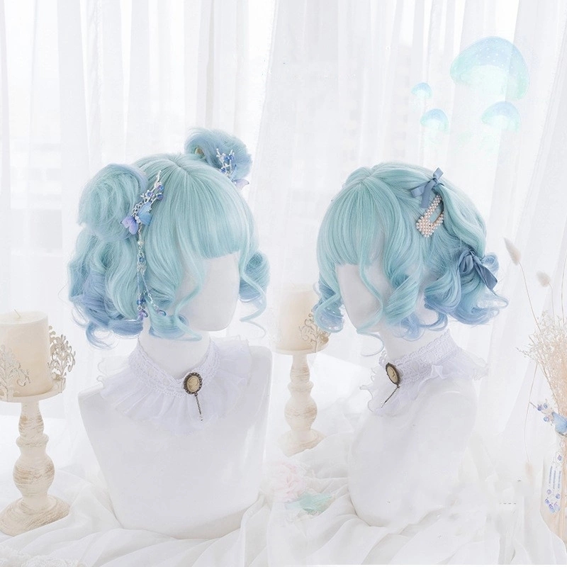 Wig 30cm - Short Curly Green Anime Wig