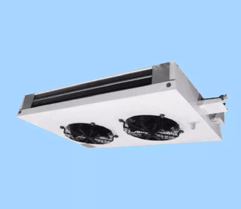 Evaporador Hispania Doble Flujo Deshielo Eléctrico Modelo HED-1E 76-6B Voltaje 230V/1F/60HZ BTU/HR 32 °F Y 10 °F TD 8058 BTU/HR 25 °F Y 10 °F TD 7582 A.P.P. 6.3 Ventiladores 1