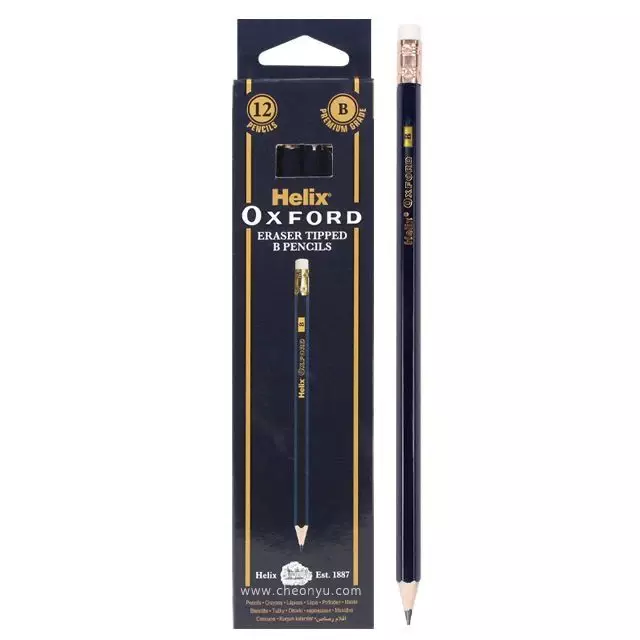 Helix Oxford Eraser Tipped B Pencils