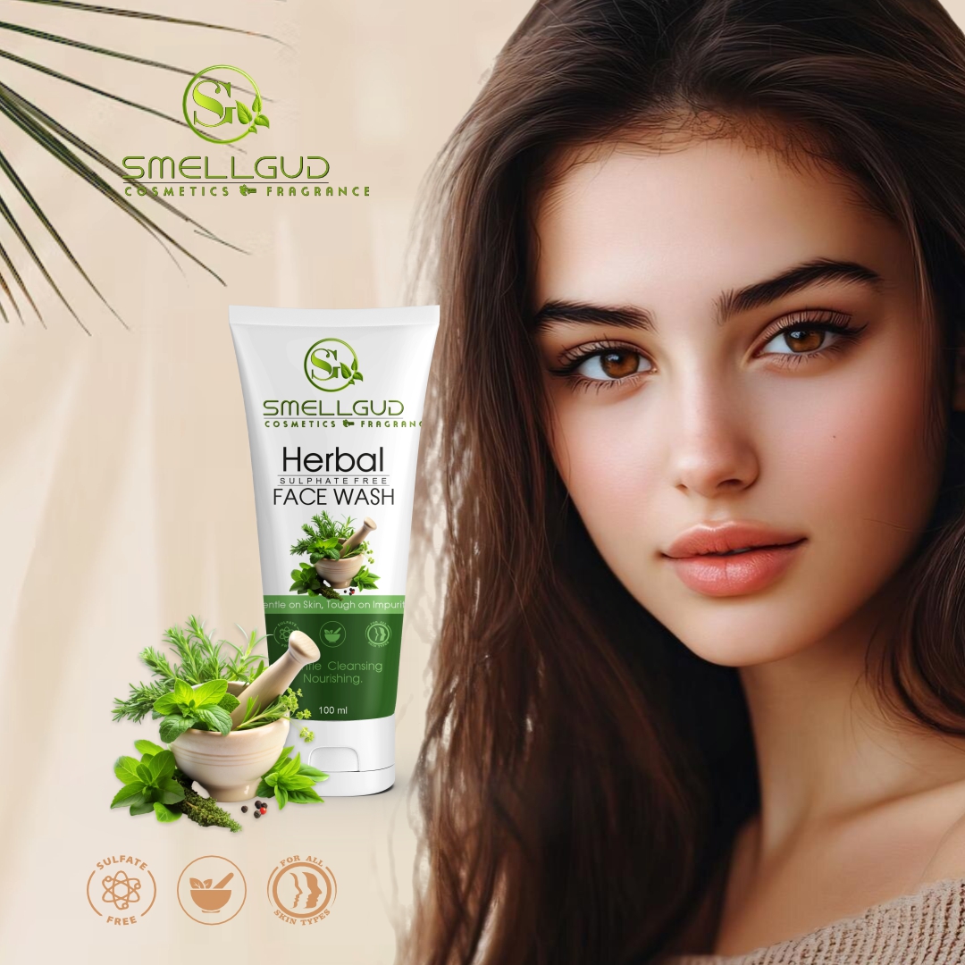 Smellgud Cosmetics 100% Pure Herbal Ayurvedic facewash Natural Neem & Tulsi Herbal Face Wash 100 ml