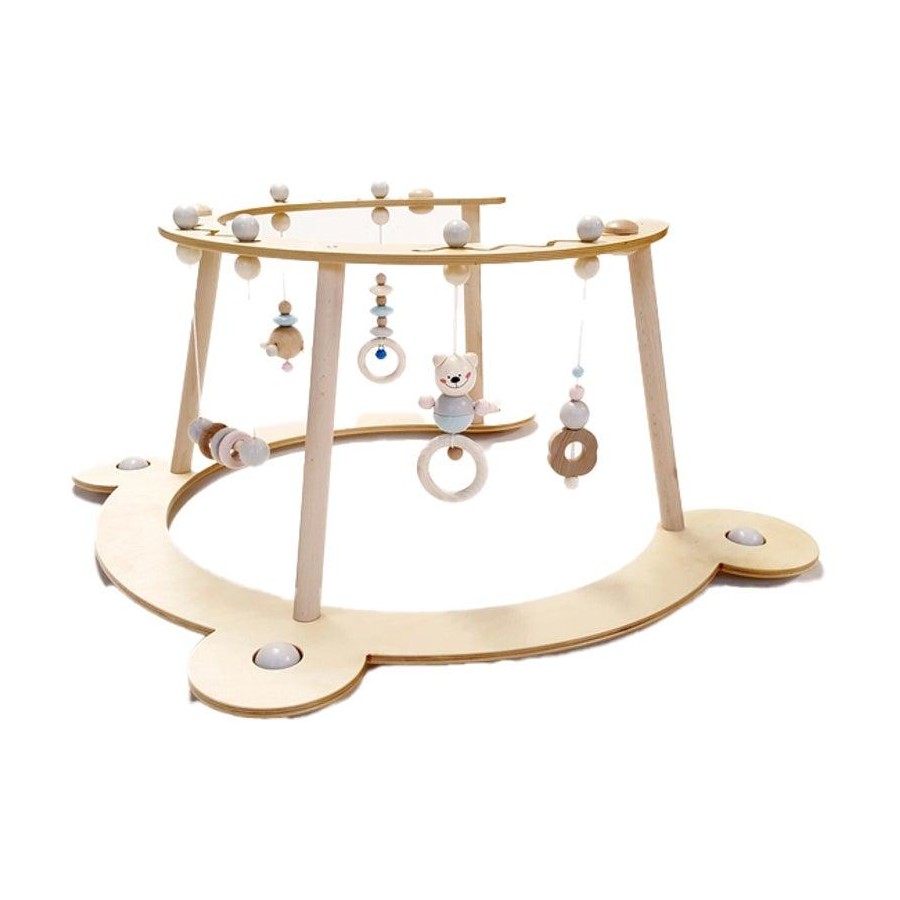 Hess Spielzeug Wooden Baby Play Gym and Walker Natural