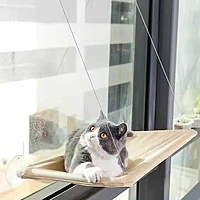 Window Mounted Cat Hammock Bed – Suction Cup Elevated Cat Perch