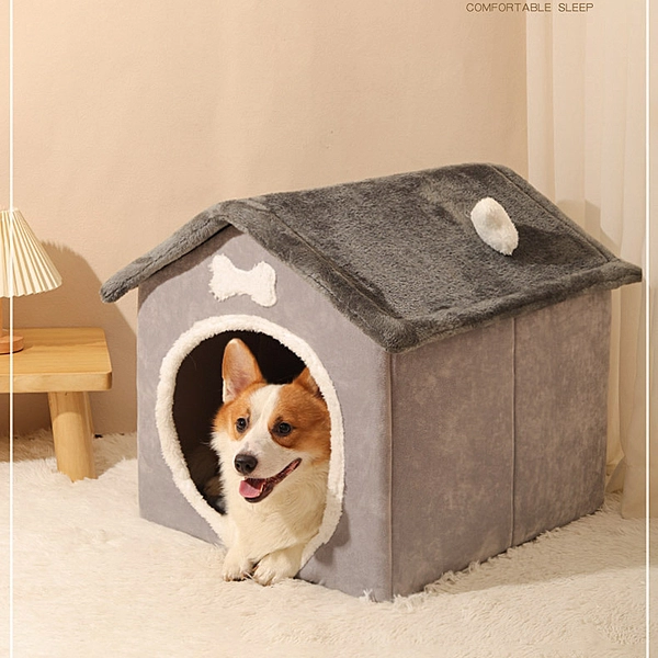 Cozy Foldable Dog House Bed