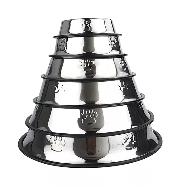 Stainless Steel Pet Bowl, Food And Water, Non-Slip Pet Feeding Dish Bowl With Rubber Base
