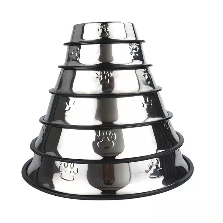 Stainless Steel Pet Bowl, Food And Water, Non-Slip Pet Feeding Dish Bowl With Rubber Base
