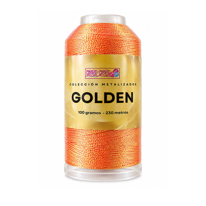 Hilo Golden Irisado Rollo Por 100 Gramos Color Naranja MS1003 Hilo Golden Irisado Rollo Por 100 Gramos Color Naranja MS1003