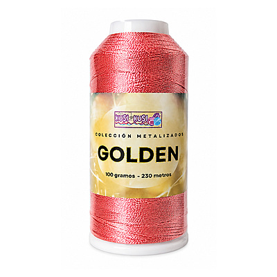 Hilo Golden Irisado Rollo Por 100 Gramos Color Salmon STL52185