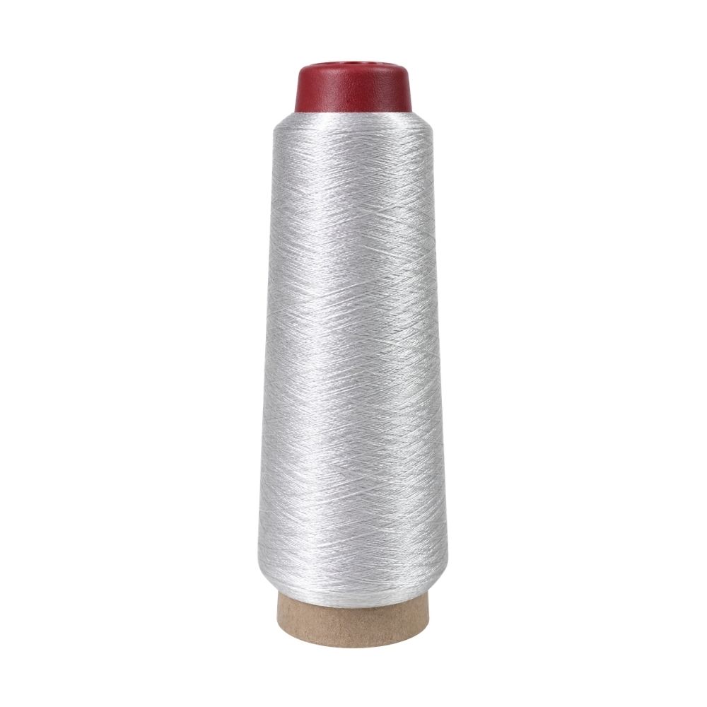 Hilo Metalizado Blanco Irisado Rollo x 75 Gramos
