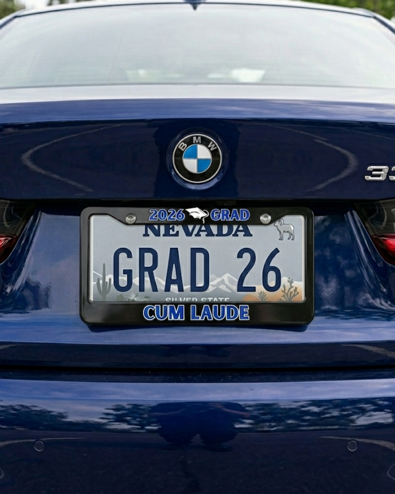 Honor Series graduation license plate frames with personalized graduation designs