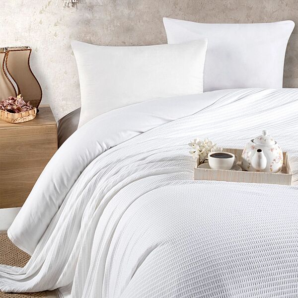 Honeycomb Blanket White