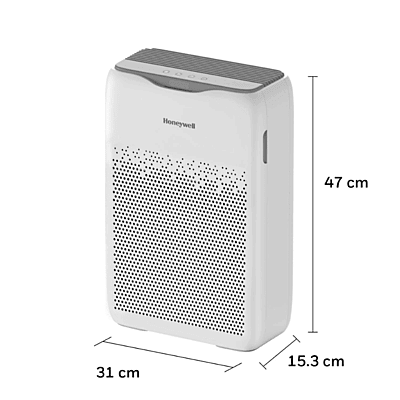 Side profile of the Honeywell Air Touch V2 Value Series Air Purifier showing air intake vents.