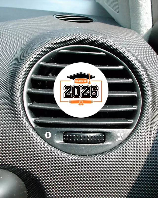 Summit Series Prestige Class of 2026 car air freshener with graduation cap design