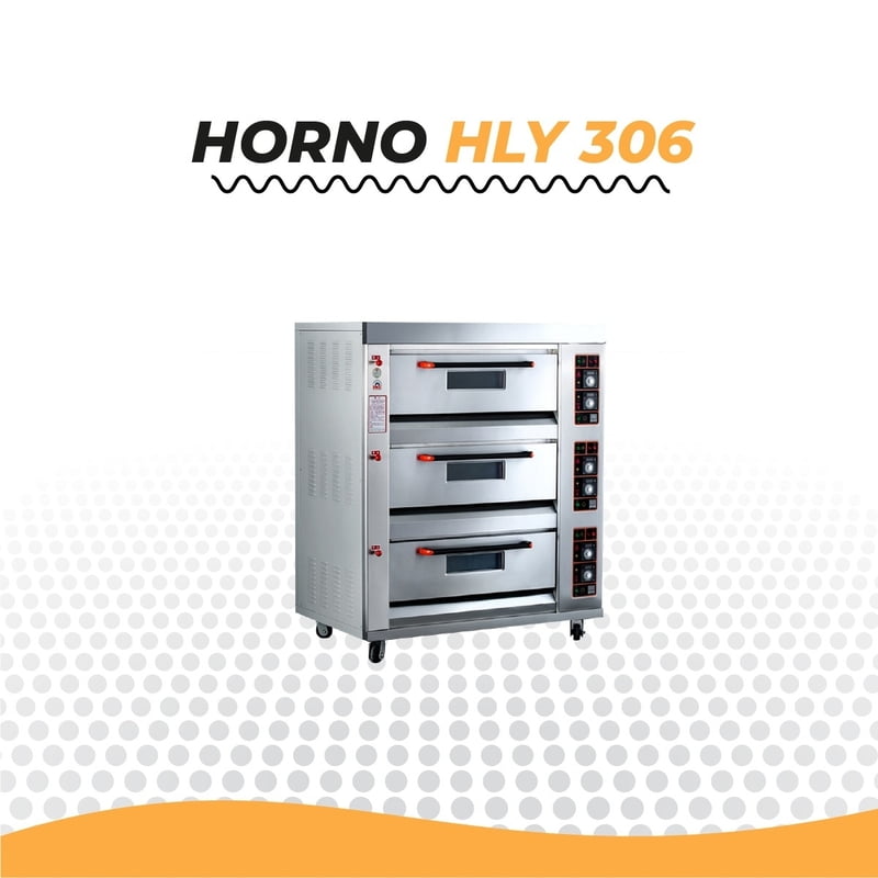 HLY-306 HORNO A GAS CON PIEDRA REFRACTARIA DE 3 NIVELES, 6 LATAS 60X40CM HLY-306 HORNO A GAS CON PIEDRA REFRACTARIA DE 3 NIVELES, 6 LATAS 60X40CM