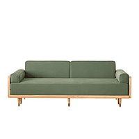 Convertible Modern Green Sofa Cum Bed with Wooden Frame & Cushions | 82x33x31 in (208x84x79 cm) Convertible Modern Green Sofa Cum Bed with Wooden Frame & Cushions | 82x33x31 in (208x84x79 cm)