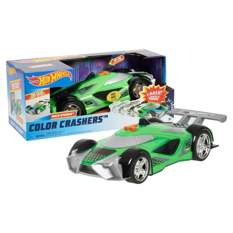 Hot Wheels Color Crashers Mach Speeder Motorized Car