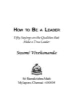 How to be a Leader