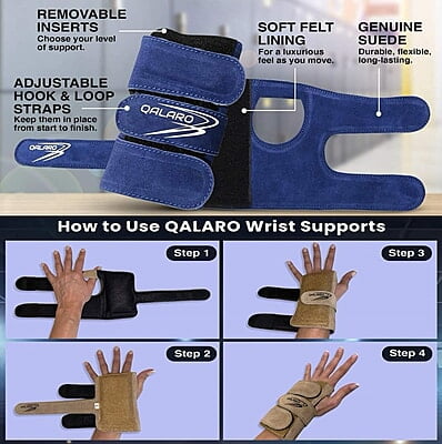 QALARO - SAND SUEDE WRIST SUPPORTS (pair)