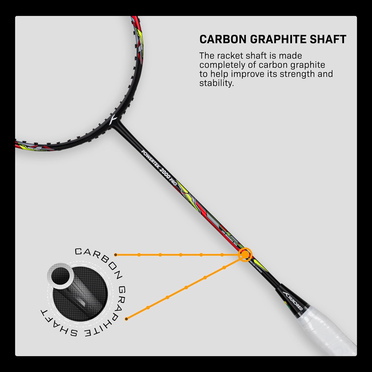 Hundred Powertek 2000 PRO - Strung Badminton Rackets Hundred Powertek 2000 PRO - Strung Badminton Rackets