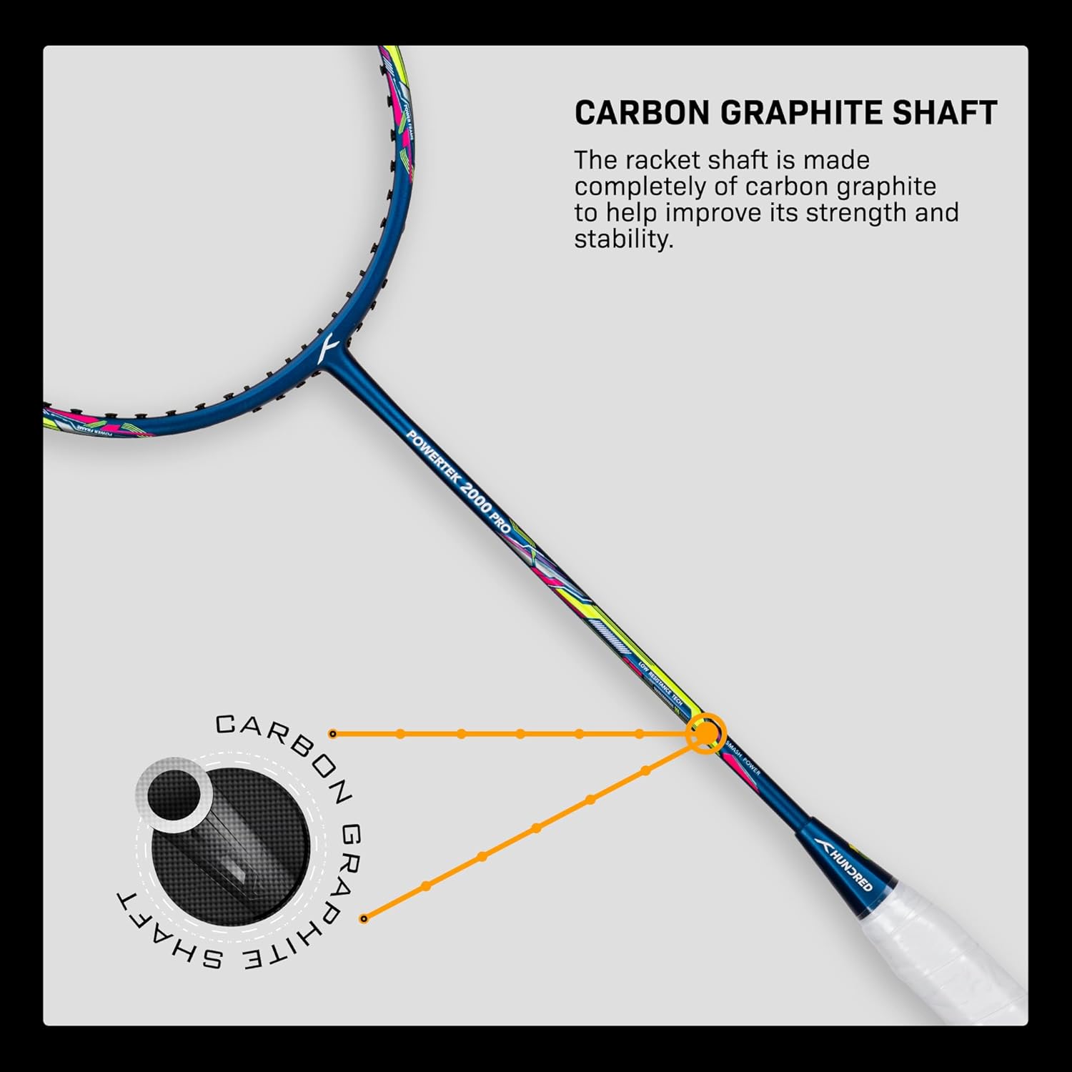 Hundred Powertek 2000 PRO - Strung Badminton Rackets Hundred Powertek 2000 PRO - Strung Badminton Rackets
