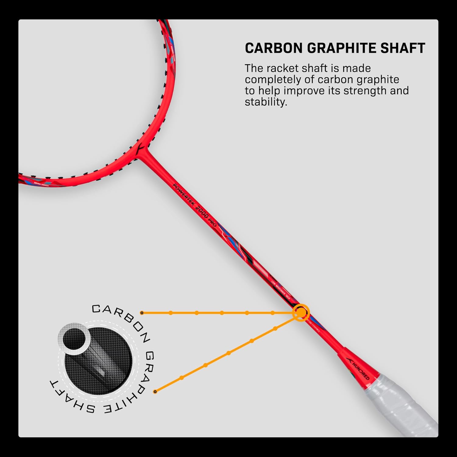 Hundred Powertek 2000 PRO - Strung Badminton Rackets Hundred Powertek 2000 PRO - Strung Badminton Rackets