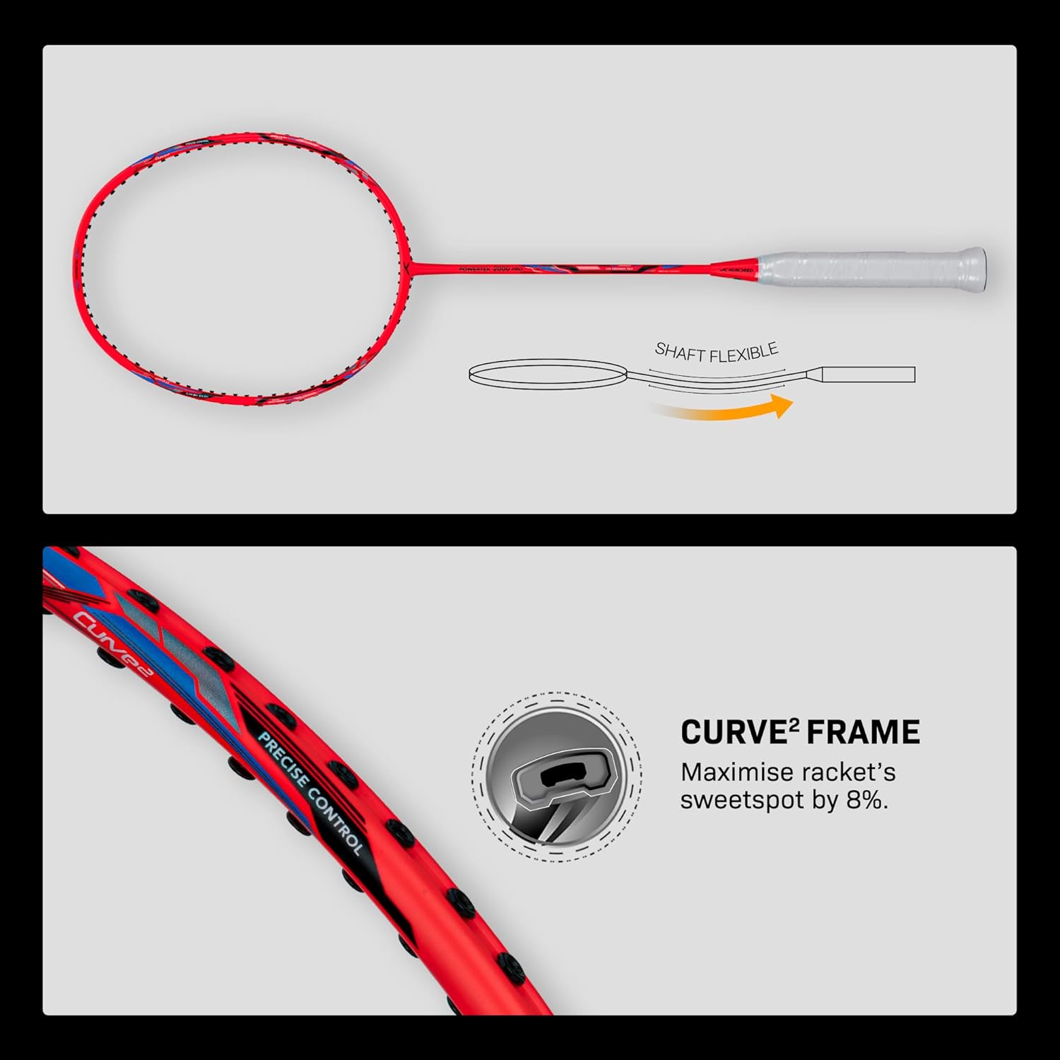 Hundred Powertek 2000 PRO - Strung Badminton Rackets Hundred Powertek 2000 PRO - Strung Badminton Rackets