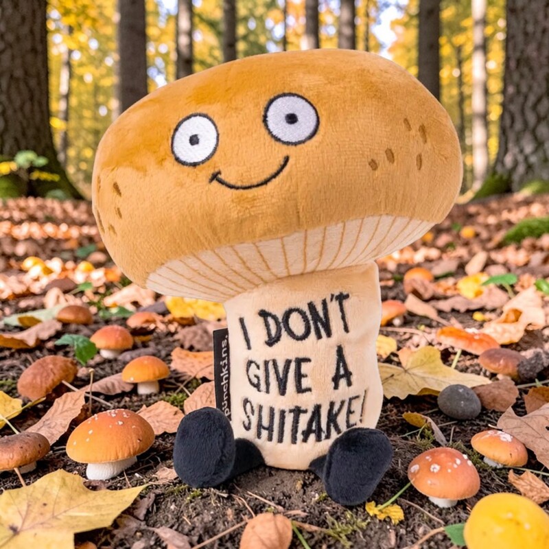 Plush "I Don't Give a Shitake" Mushroom