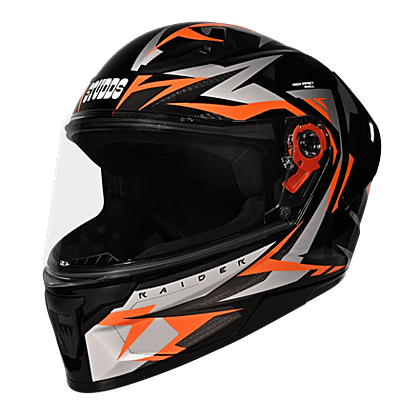 STUDDS RAIDER SUPER WITH SPOILER D1 BLACK N10 ORANGE C/V (L)