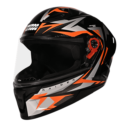 STUDDS RAIDER SUPER WITH SPOILER D1 BLACK N10 ORANGE C/V (L)