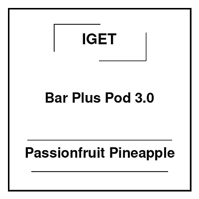 Iget Bar Plus Pod 3.0 Passionfruit Pineapple