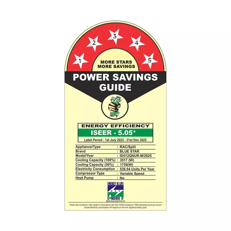 Blue Star IC518QNUR-MAROON Inverter Split AC-1.5 Ton 5 Star