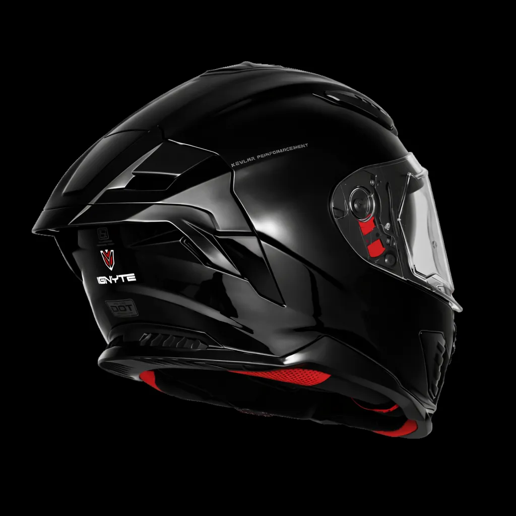 IGNYTE IGN-16 ISS DOT GLOSSY BLACK C/V 600 MM WITH EXTRA SMOKE VISOR IGNYTE IGN-16 ISS DOT GLOSSY BLACK C/V 600 MM WITH EXTRA SMOKE VISOR