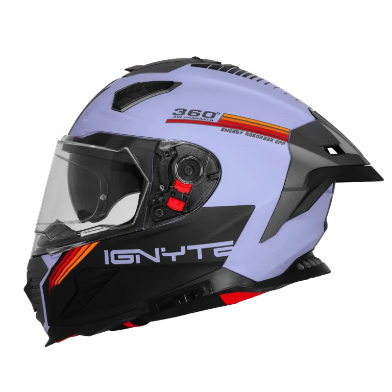 IGNYTE IGN-16 ISS DOT QUANTUMM GLOSSY METAL BLUE 10263C/RED ORANGE C/V 600 MM WITH EXTRA SMOKE VISOR