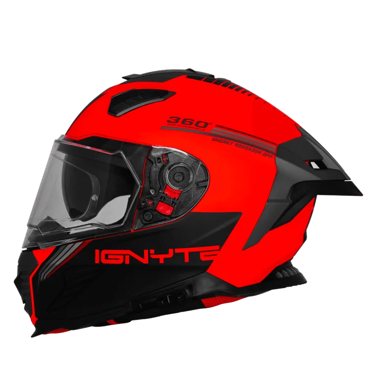 IGNYTE IGN-16 ISS DOT QUANTUMM MATT FLU RED+RED GREY C/V 580 MM WITH EXTRA SMOKE VISOR IGNYTE IGN-16 ISS DOT QUANTUMM MATT FLU RED+RED GREY C/V 580 MM WITH EXTRA SMOKE VISOR