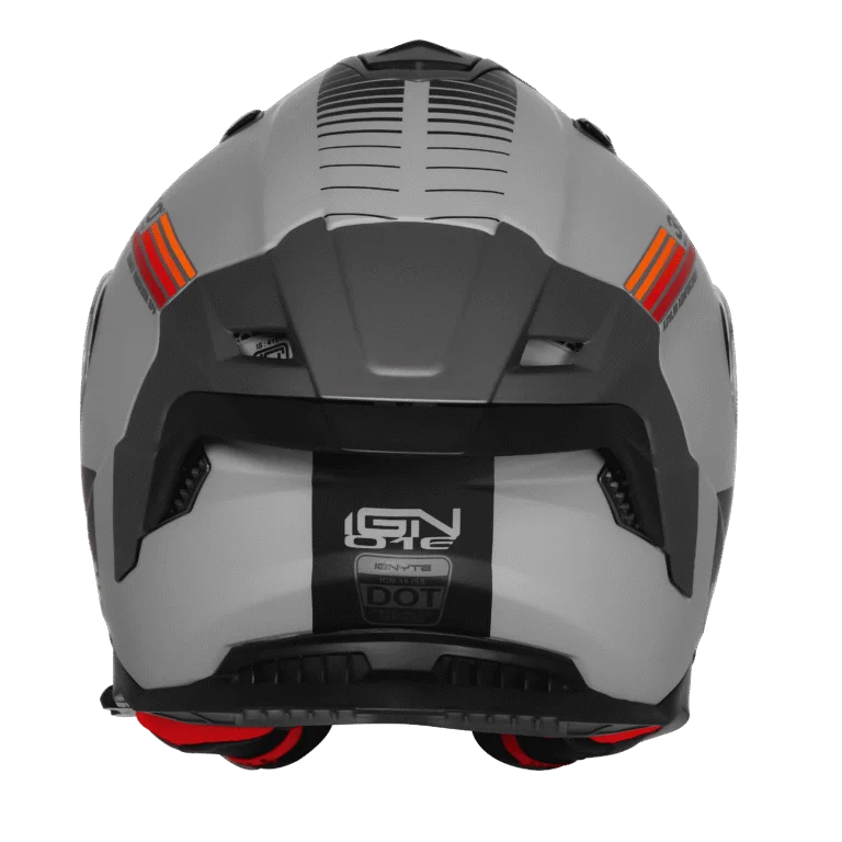 IGNYTE IGN-16 ISS DOT QUANTUMM MATT TITANIUM GREY 9C/ORANGE RED C/V 600 MM WITH EXTRA SMOKE VISOR