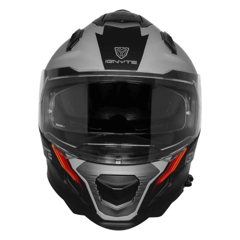 IGNYTE IGN-16 ISS DOT QUANTUMM MATT TITANIUM GREY 9C/ORANGE RED C/V 580 MM WITH EXTRA SMOKE VISOR