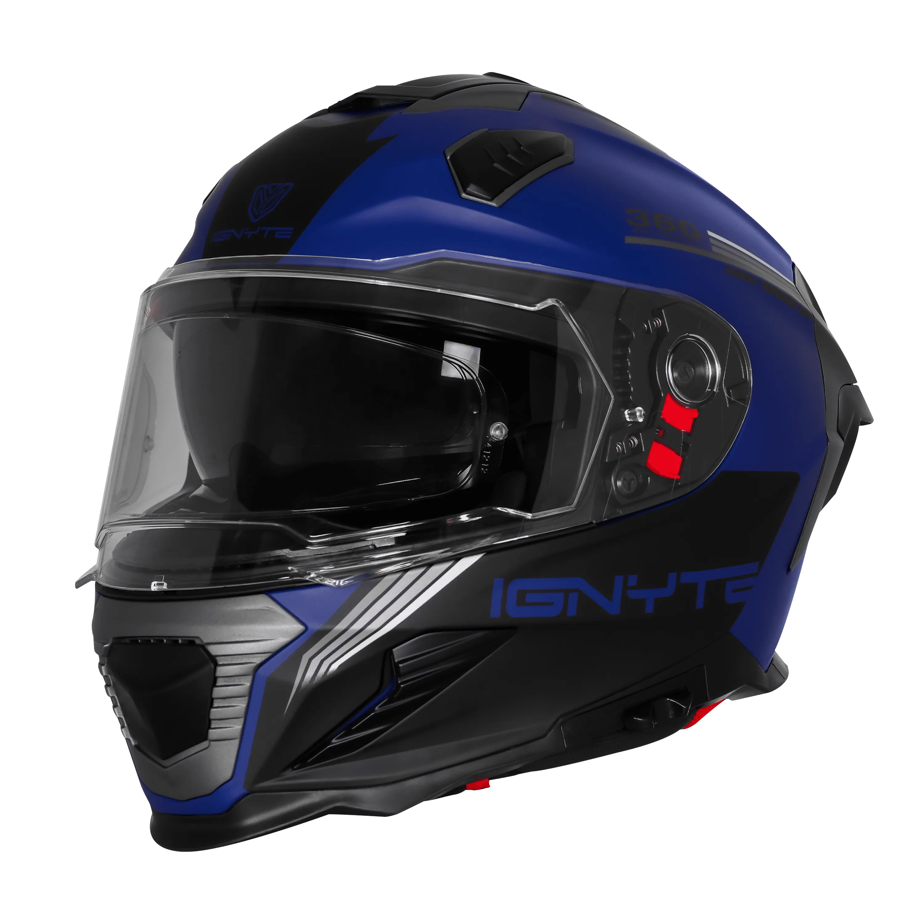 IGNYTE IGN-16 ISS DOT QUANTUMM MATT NAVY BLUE 648 C+WHITE GREY C/V 580 MM WITH EXTRA SMOKE VISOR