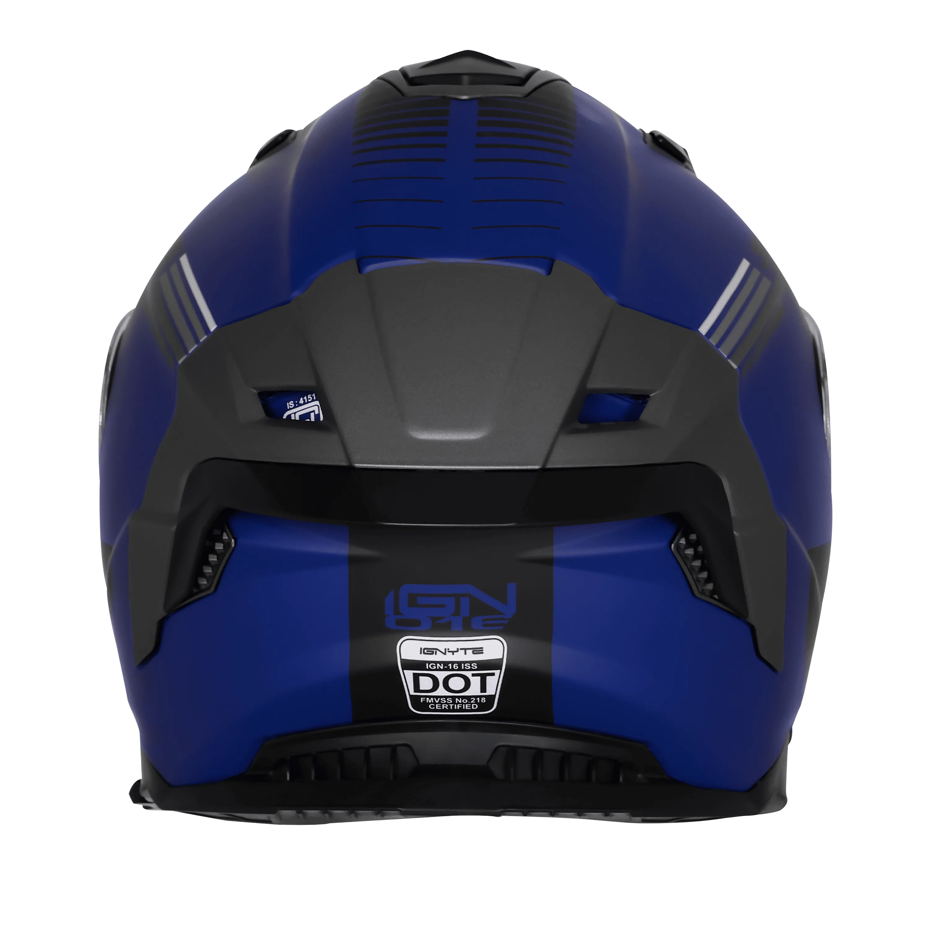 IGNYTE IGN-16 ISS DOT QUANTUMM MATT NAVY BLUE 648 C+WHITE GREY C/V 580 MM WITH EXTRA SMOKE VISOR