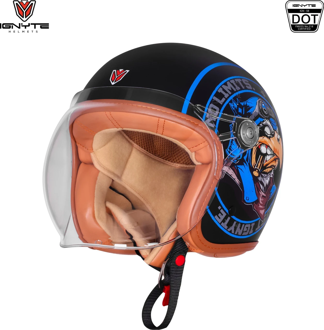 IGNYTE IGN-58 DOT EAGLE GLOSSY BLACK/BLUE C/V 580 MM